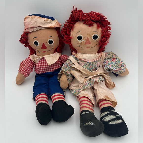 Vintage 1960’s Raggedy Anne And Andy Dolls By Knickerbocker. - Picture 1 of 9